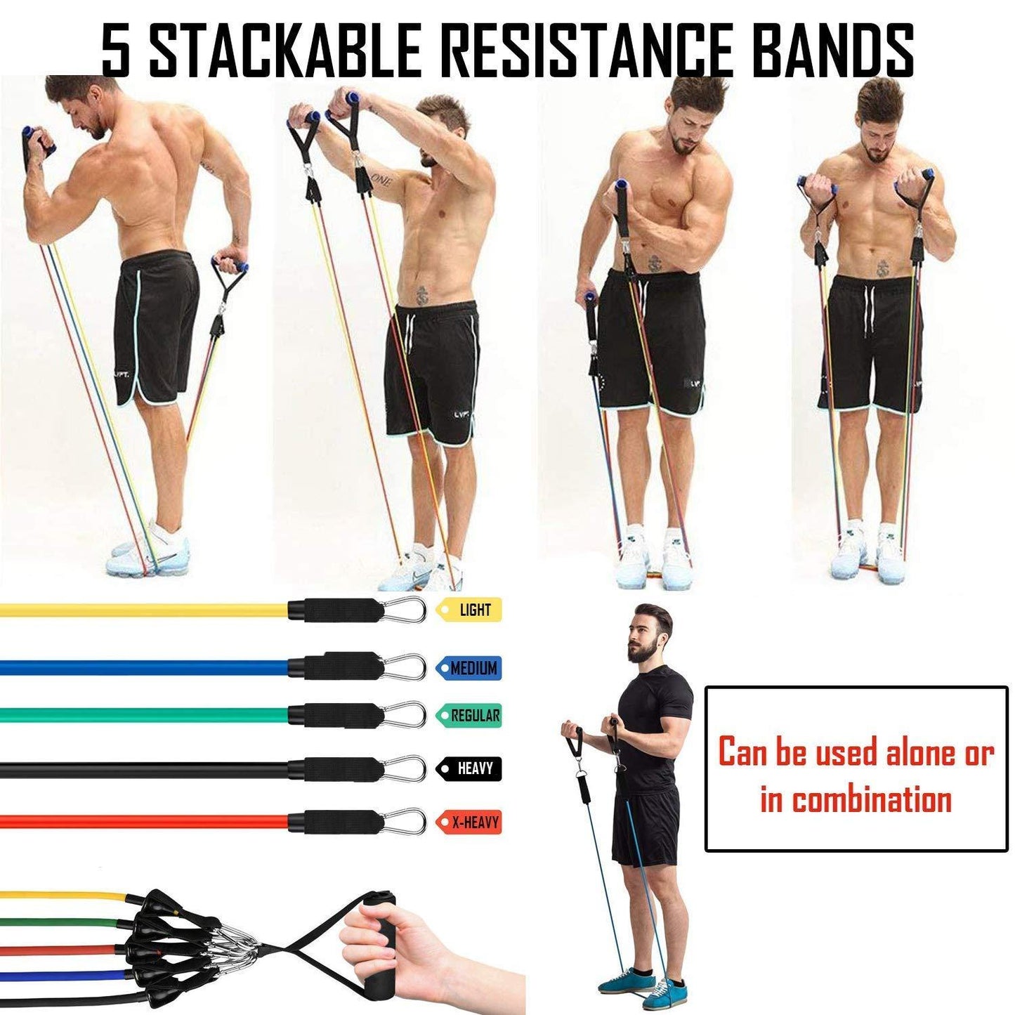 Resistance Bands Set for Exercise, Stretching, and Workout