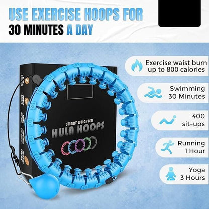 Smart Weighted Hula Hoop with  Adjustable Links – Infinity Fitness Hoop for Adults and Women’s Weight Loss Exercise