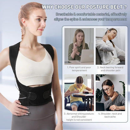 Universal Fit Posture Corrector – Back & Shoulder Support Belt for Men & Women