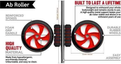 AB Roller Exerciser for Ultimate Core Training with Knee Mat