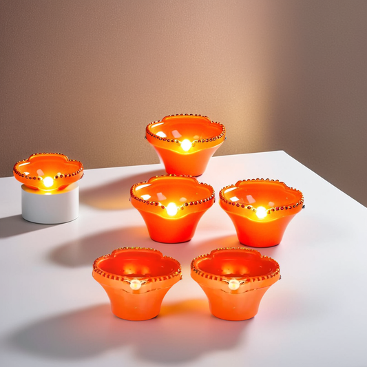 Flameless & Smokeless LED Diya Lights | Eco-Friendly Electric Water Sensor Diyas