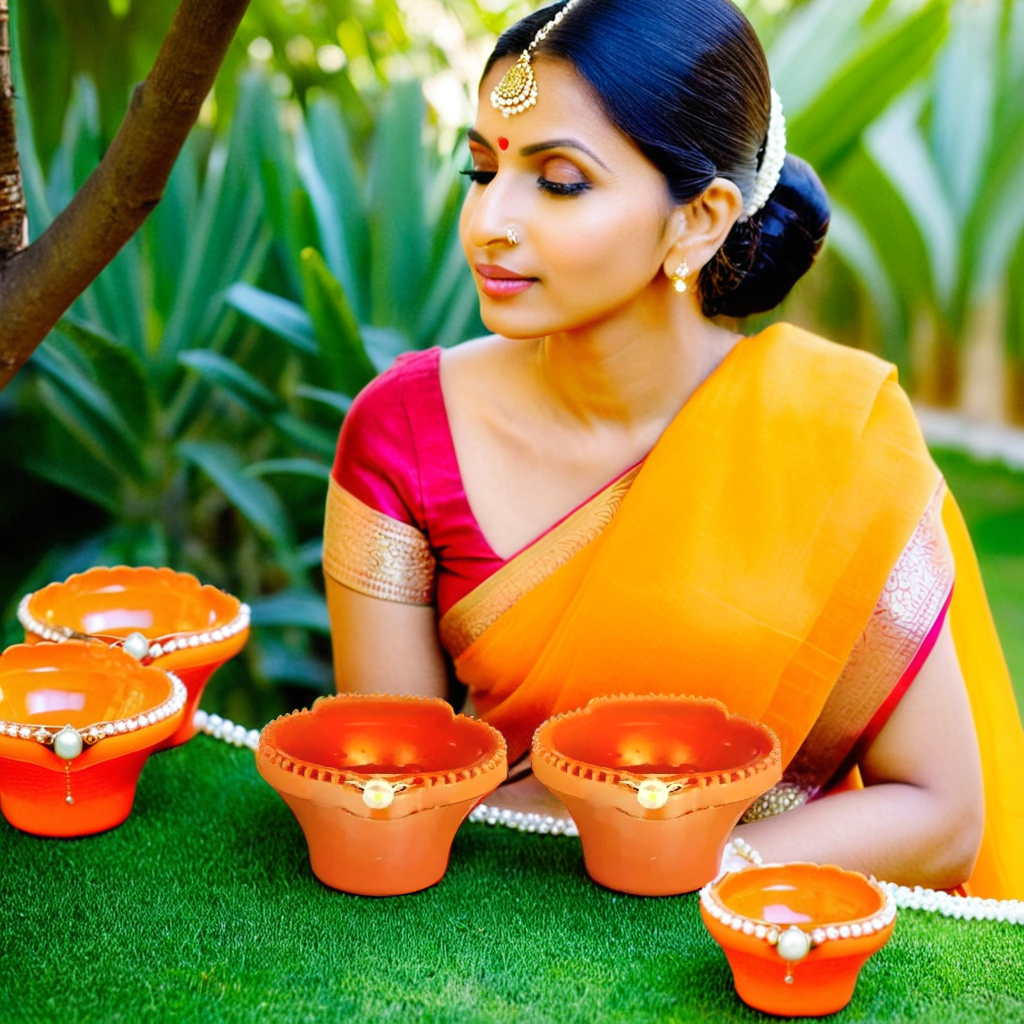 Flameless & Smokeless LED Diya Lights | Eco-Friendly Electric Water Sensor Diyas